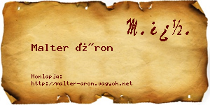 Malter Áron névjegykártya
