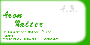 aron malter business card